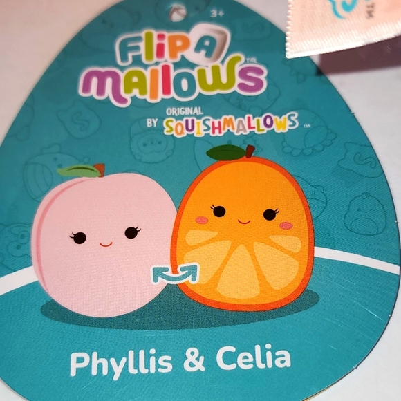 Phyllis 🔄 Celia 🍑 🍊 Large Flip A Mallow Original Squishmallow Kelly Toy - Picture 3 of 9